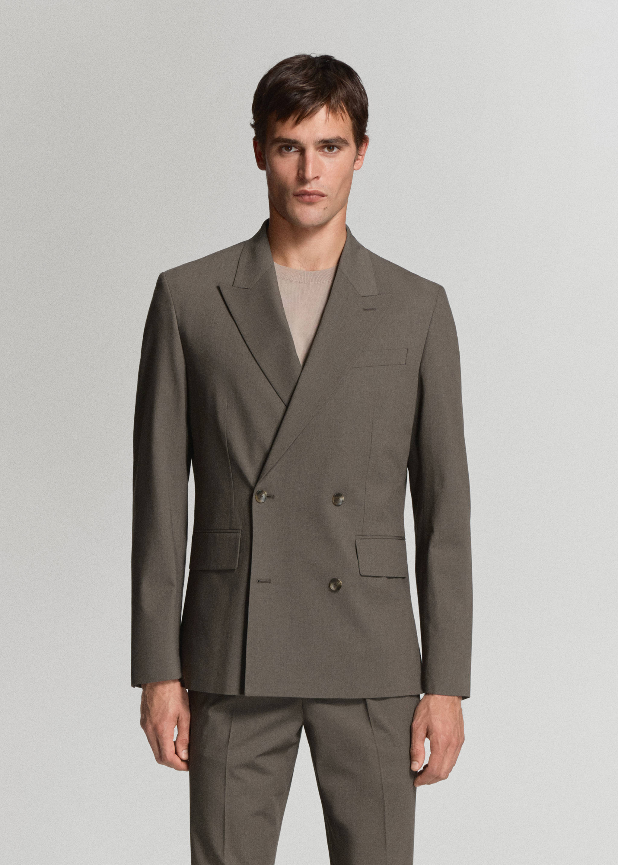Americana traje Boston regular fit cruzada - Plano medio