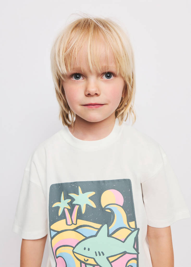 Printed cotton-blend t-shirt — White