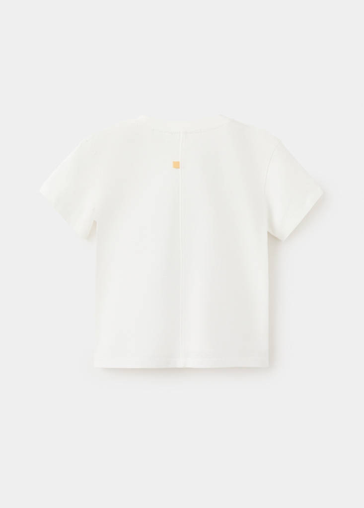 Printed cotton-blend t-shirt — White