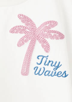 Embroidered palm tree T-shirt with back slit — Off White 4