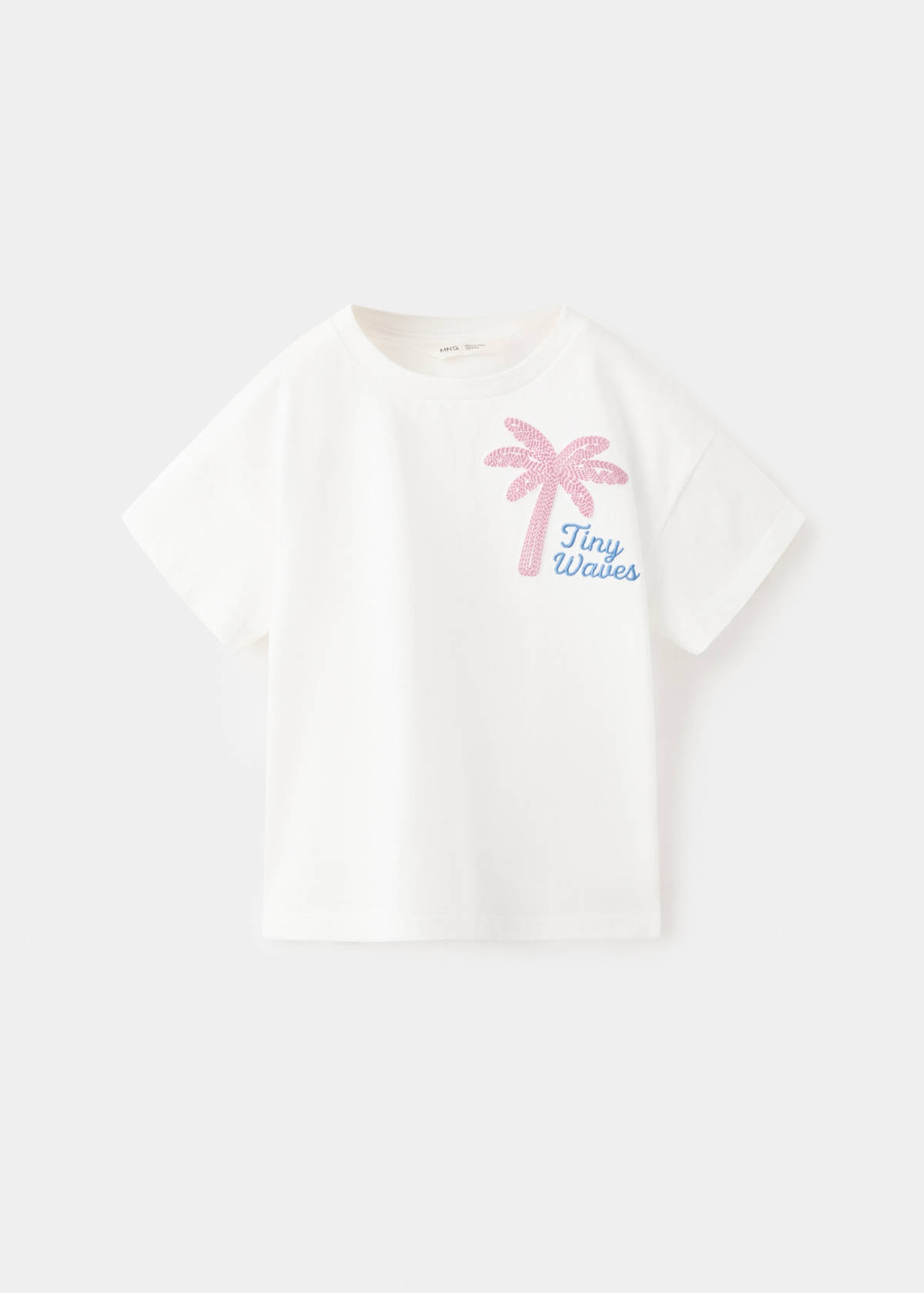 Embroidered palm tree T-shirt with back slit — Off White