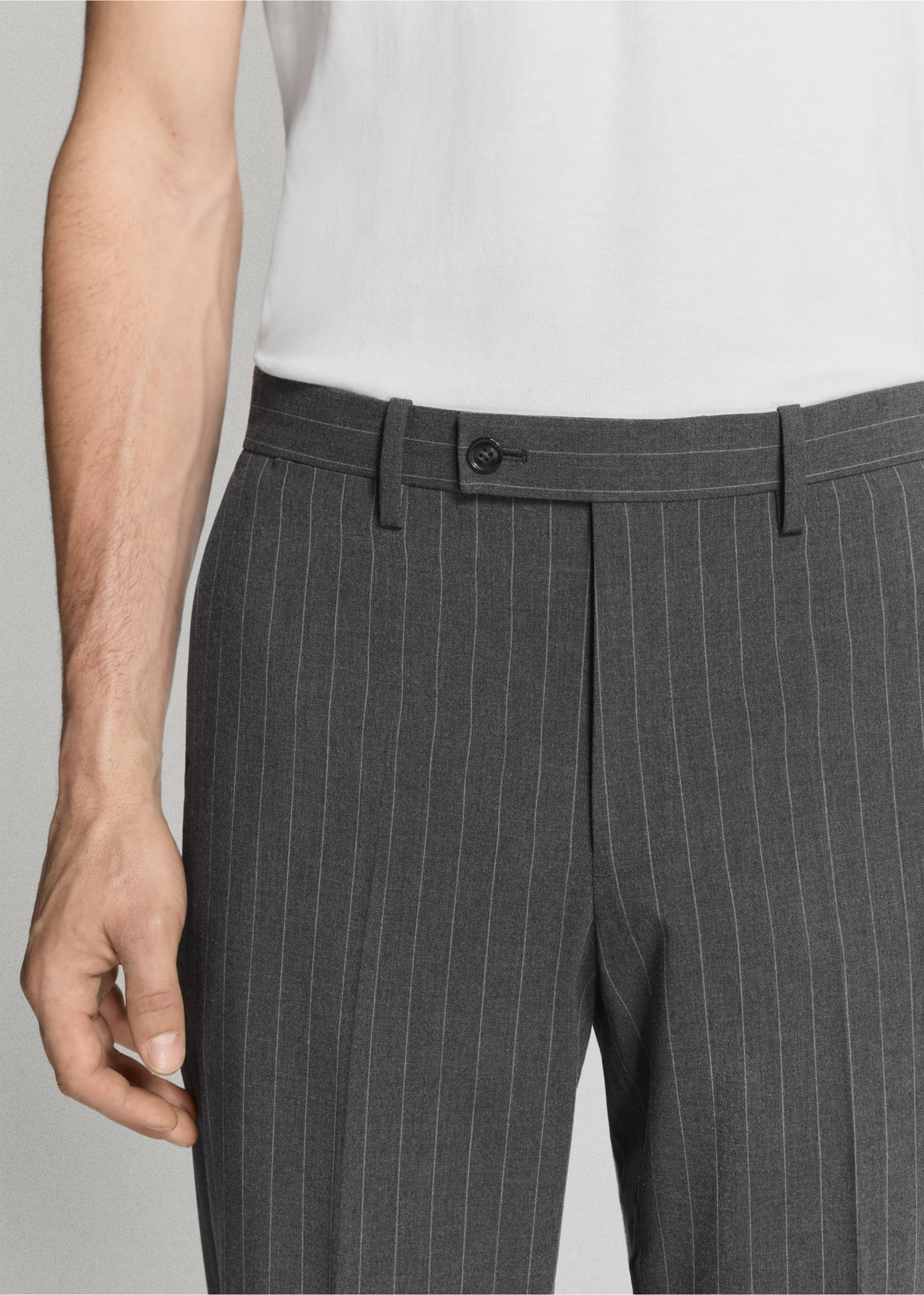 Monaco slim-fit suit pants - Details of the article 1, Grey. Ref: 37051411-01.
