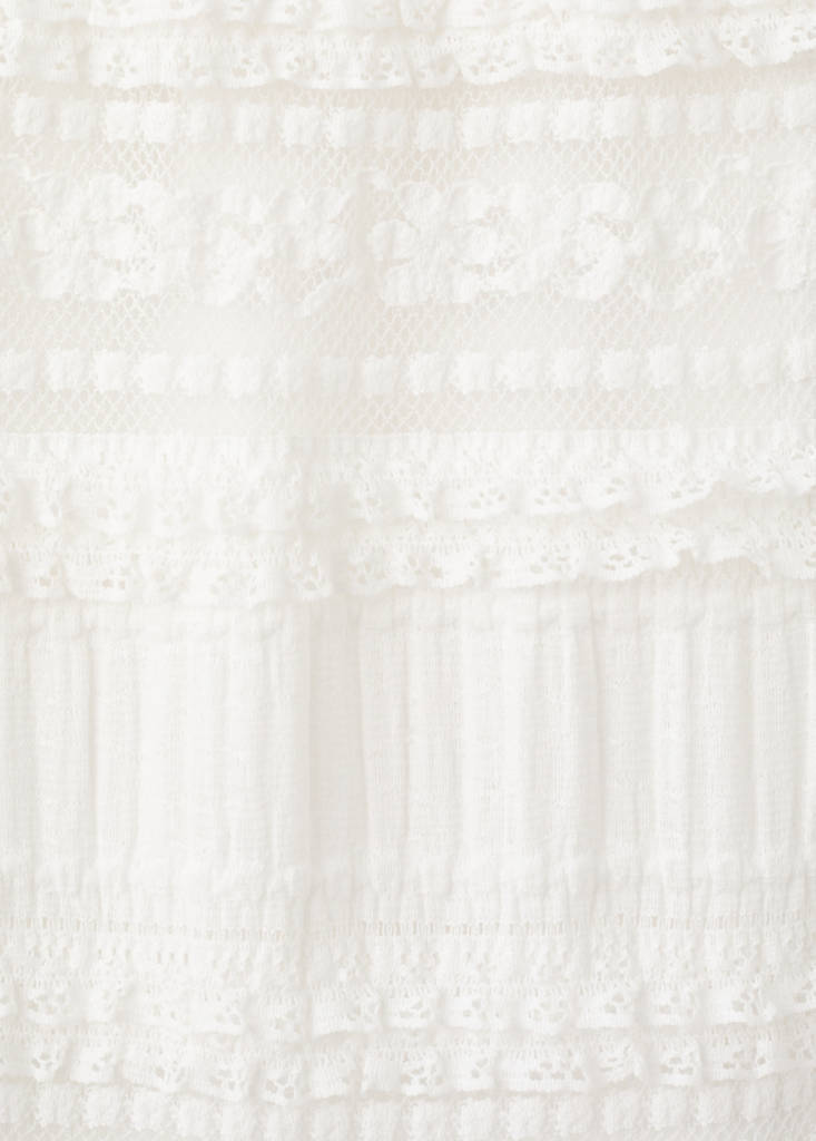 Long lace skirt — White