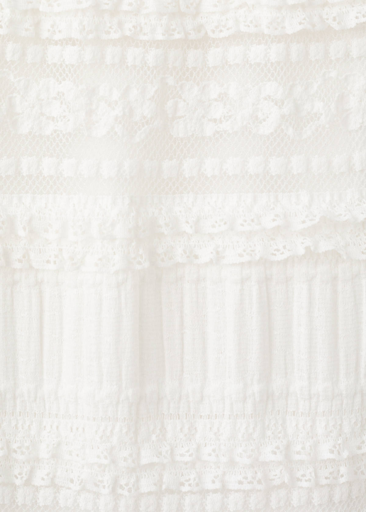 Long lace skirt — White