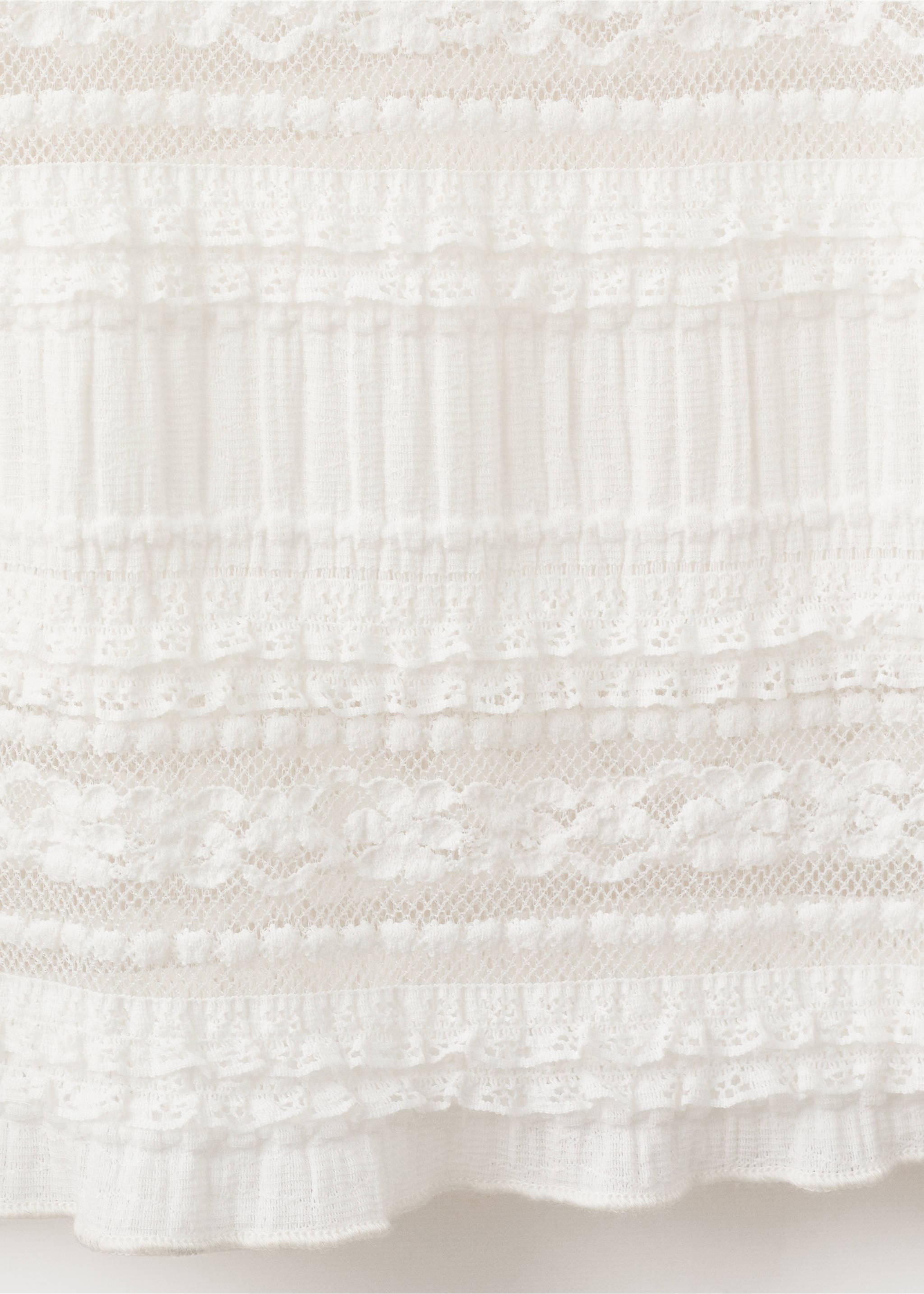 Long lace skirt - Details of the article 0, White. Ref: 37051412-00.