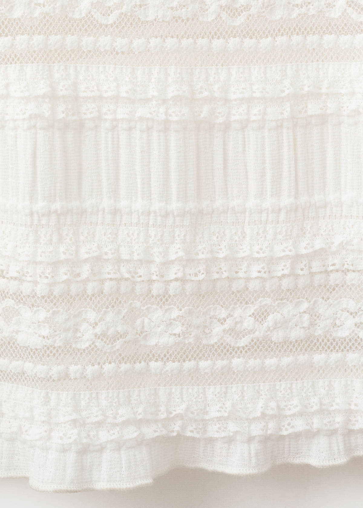 Long lace skirt — White