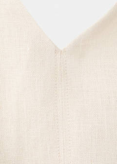 Linen midi-dress with belt — Ecru 8