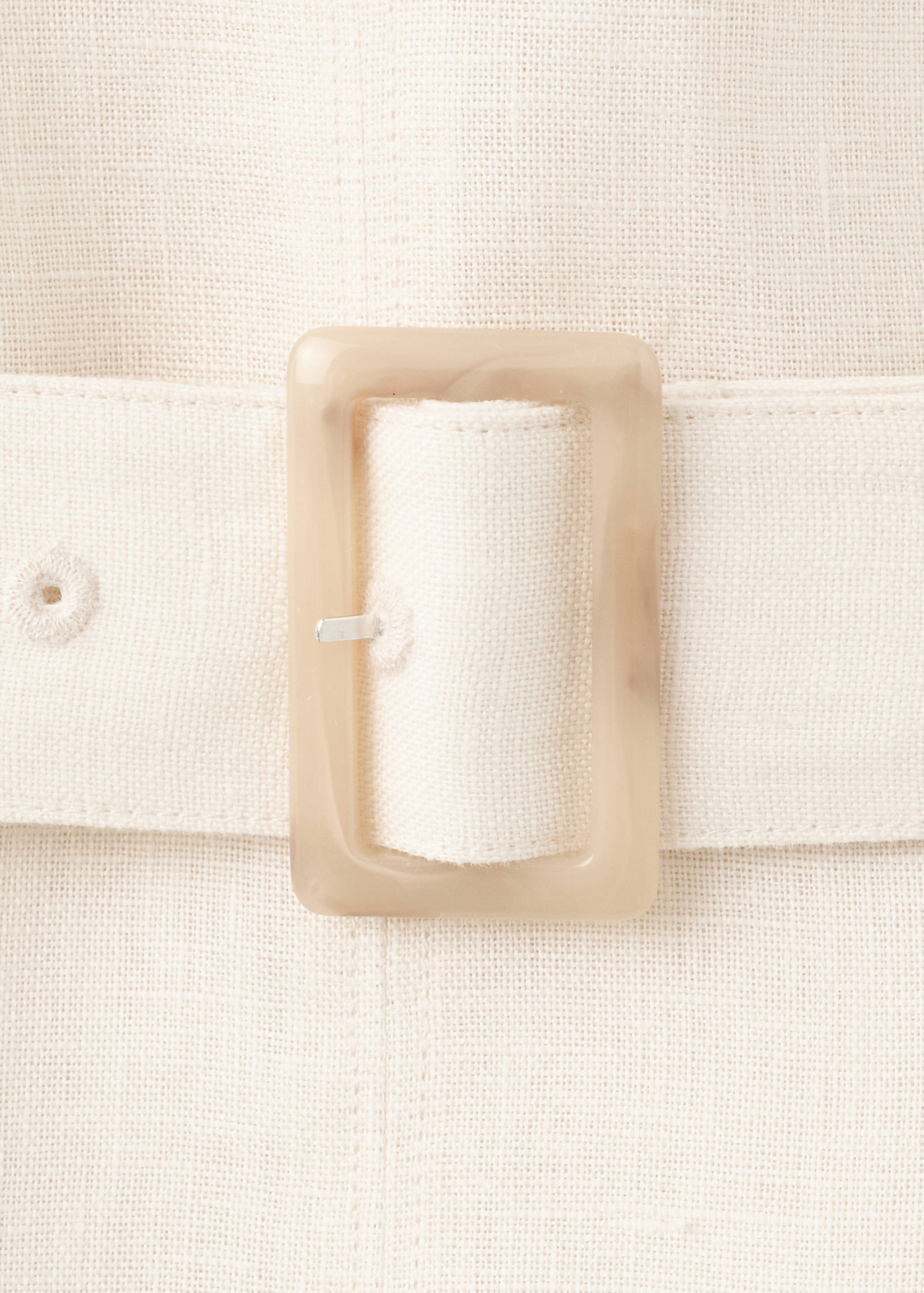 Linen midi-dress with belt - Details of the article 0