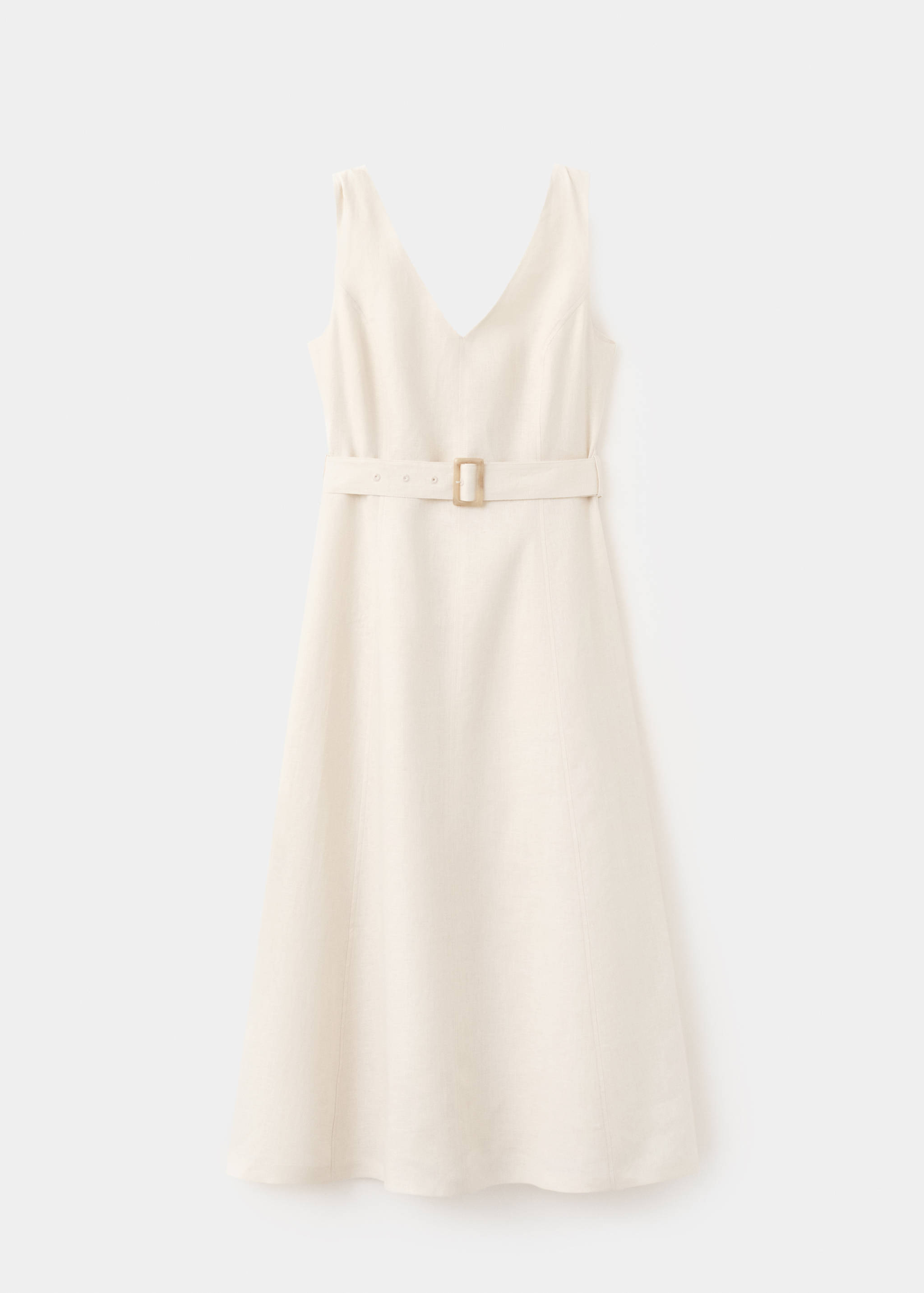 Linen midi-dress with belt - Article without model