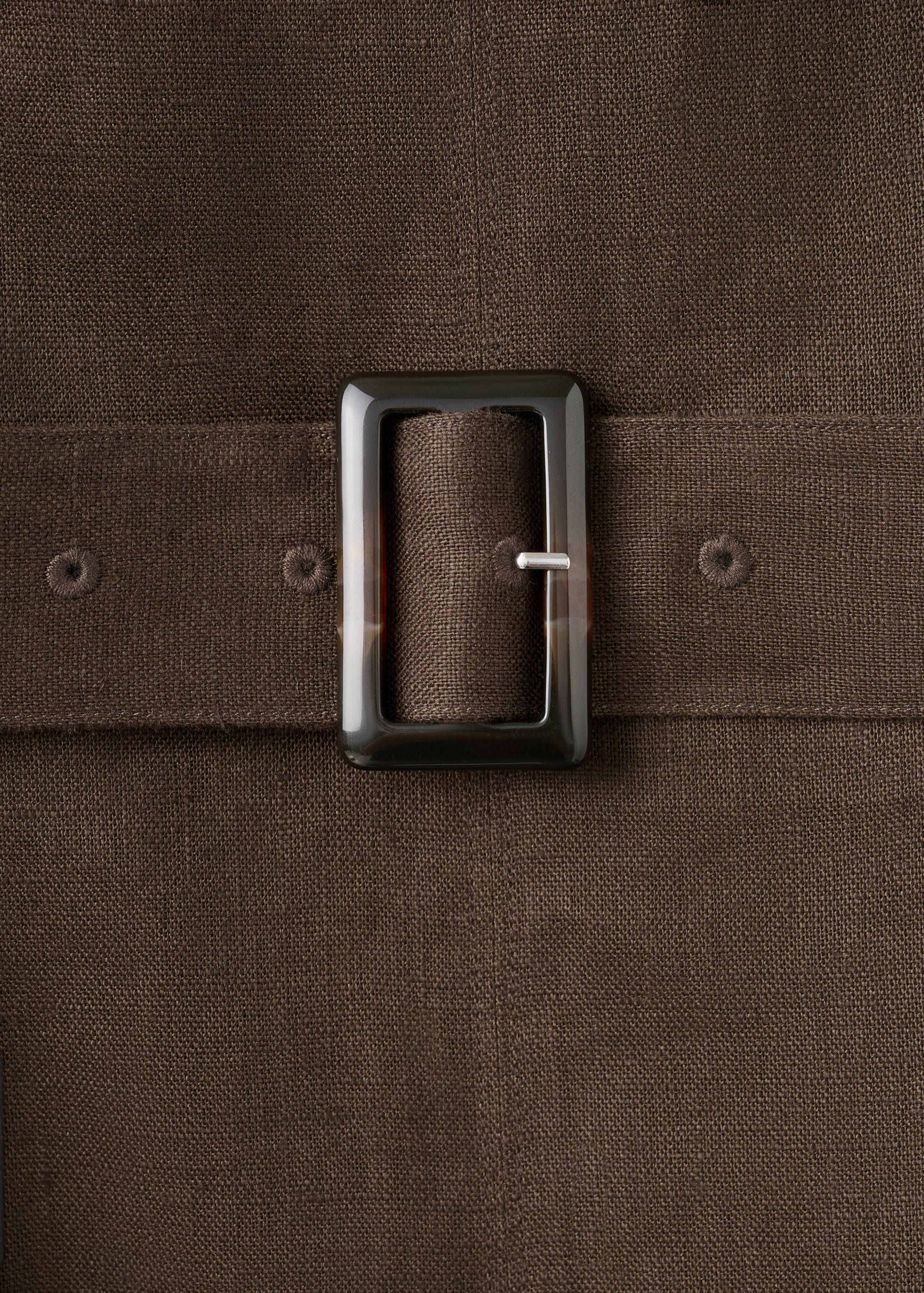 Linen midi-dress with belt - Details of the article 8