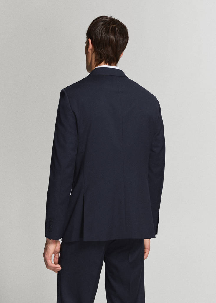 Turin 100% virgin wool suit jacket — Navy