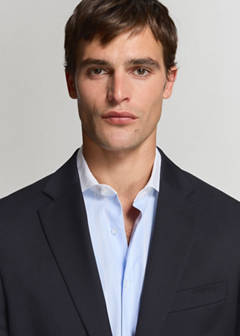 Turin suit jacket, 100% virgin wool, slim fit — Navy 5
