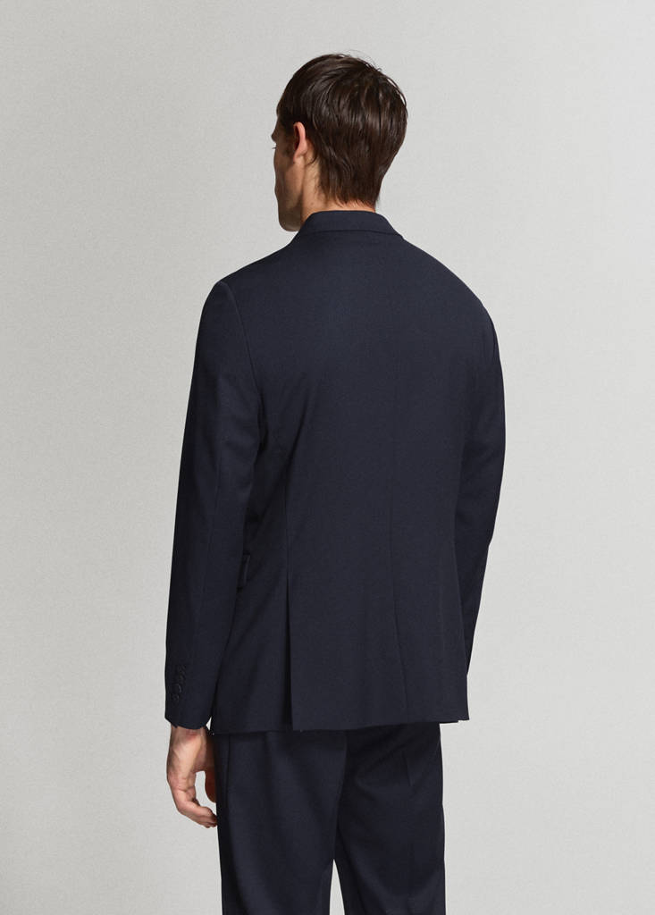Turin 100% virgin wool suit jacket — Navy