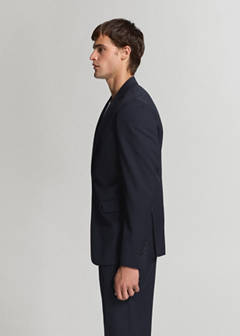 Turin suit jacket, 100% virgin wool, slim fit — Navy 16