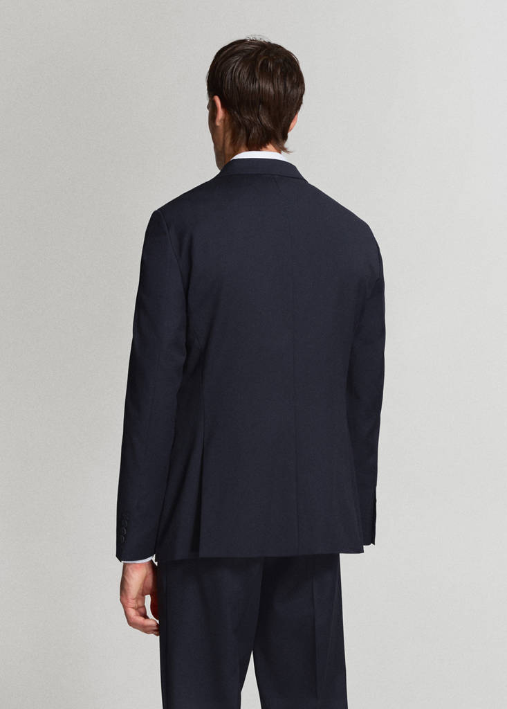 Turin 100% virgin wool suit jacket — Navy