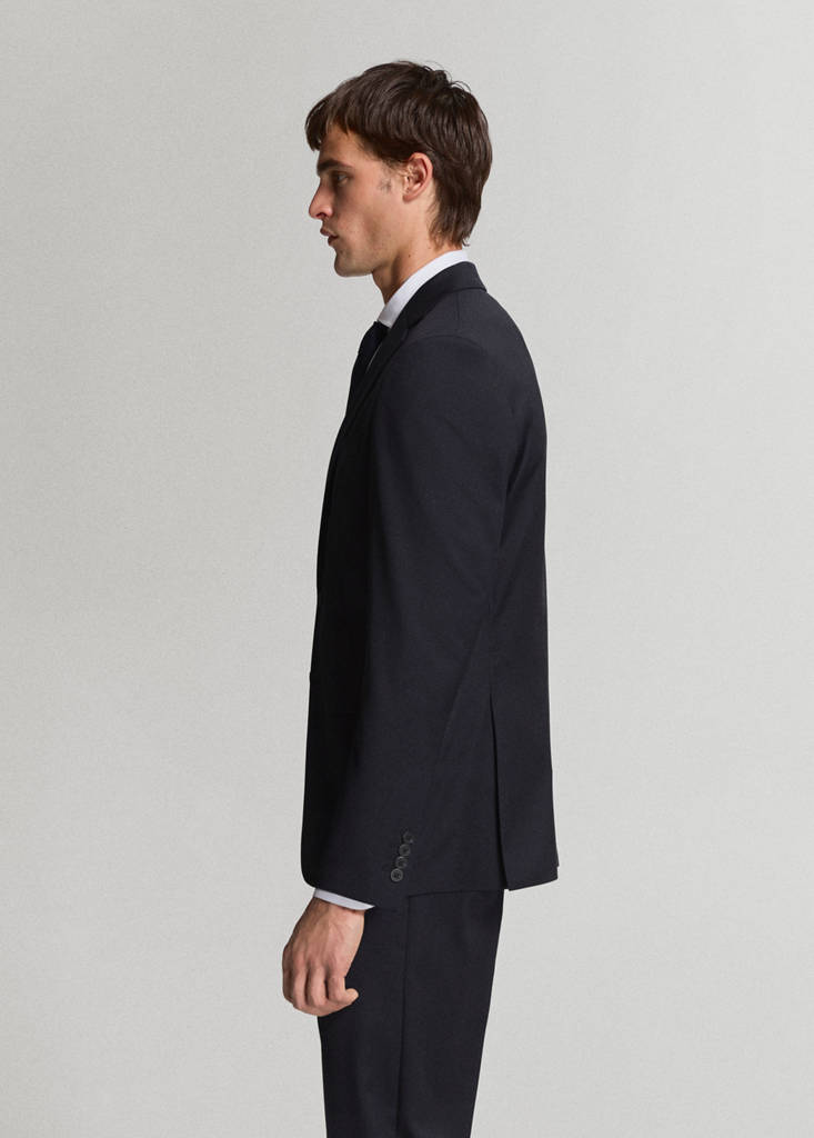Turin 100% virgin wool suit jacket — Navy