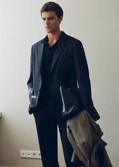 Turin suit jacket, 100% virgin wool, slim fit — Navy 10