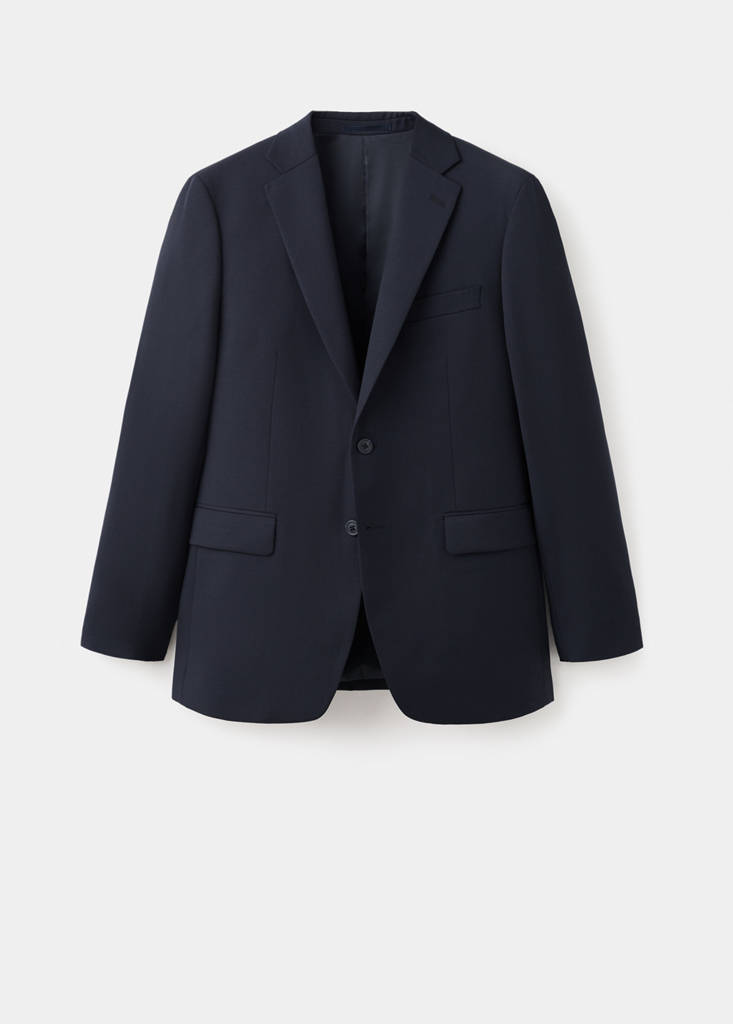 Turin 100% virgin wool suit jacket — Navy