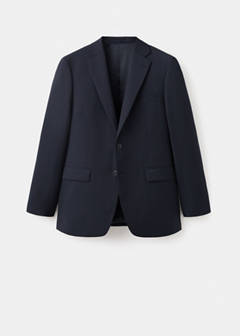 Turin suit jacket, 100% virgin wool, slim fit — Navy 7