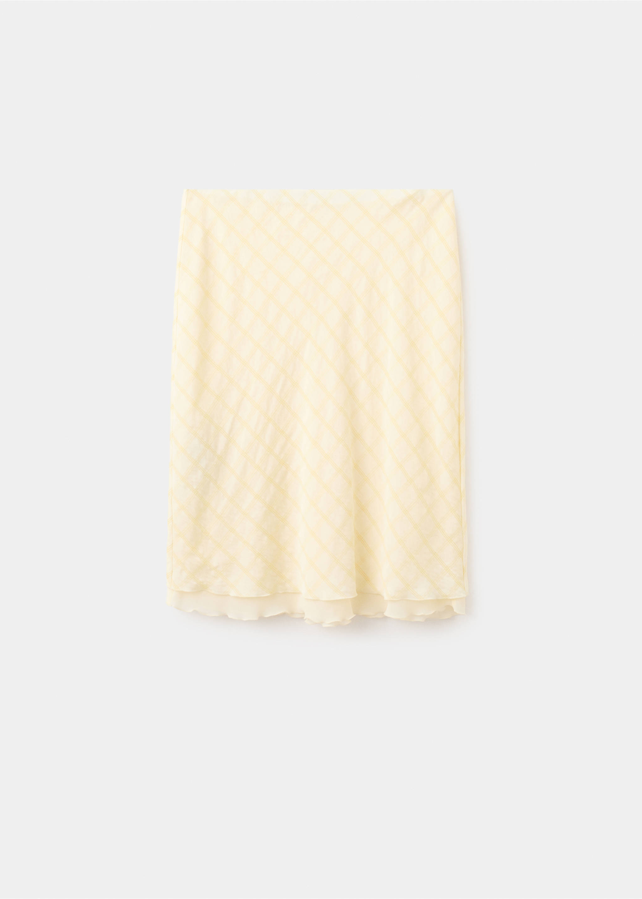 Jupe midi carreaux - Article sans modèle, Jaune. Ref: 37051417-00.