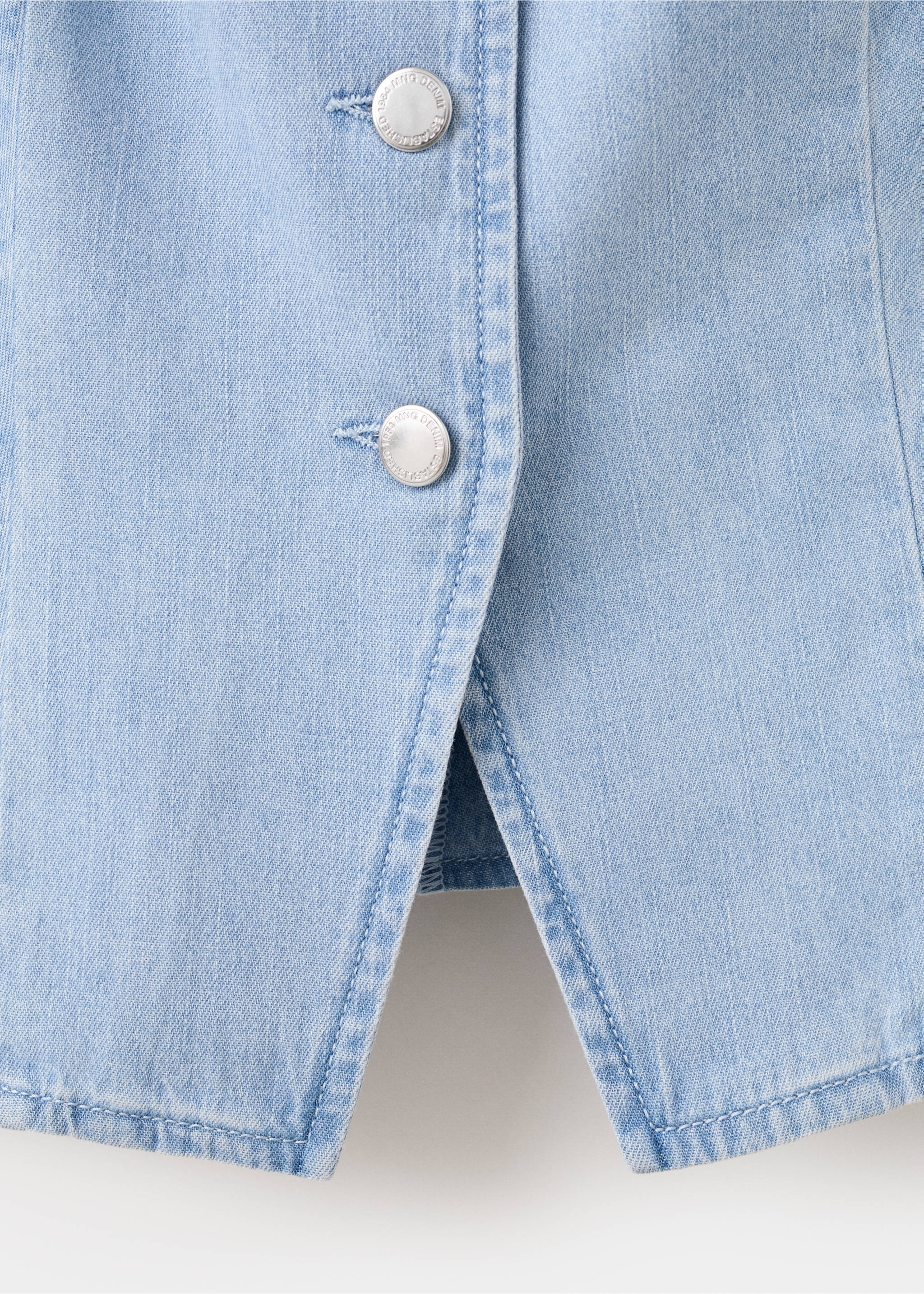 Denim buttoned gilet - Details of the article 0, Light Blue. Ref: 37051418-00.