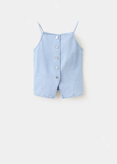 Denim buttoned gilet — Light Blue 6