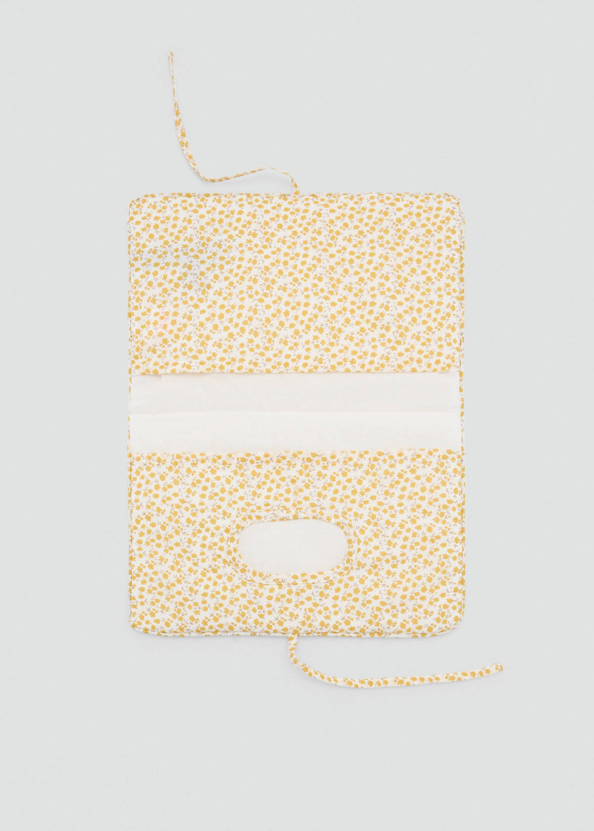 Floral travel changing mat — Yellow