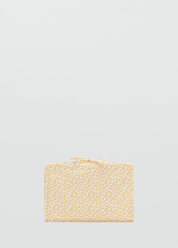 Floral travel changing mat — Yellow