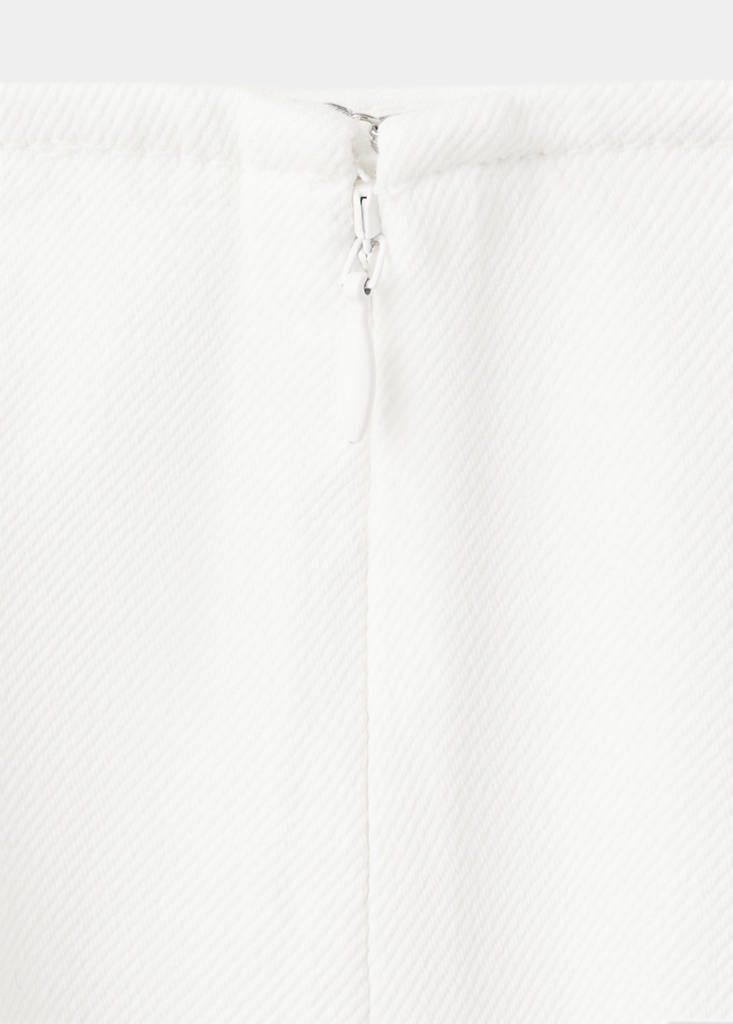 Midi cotton skirt with godets — White