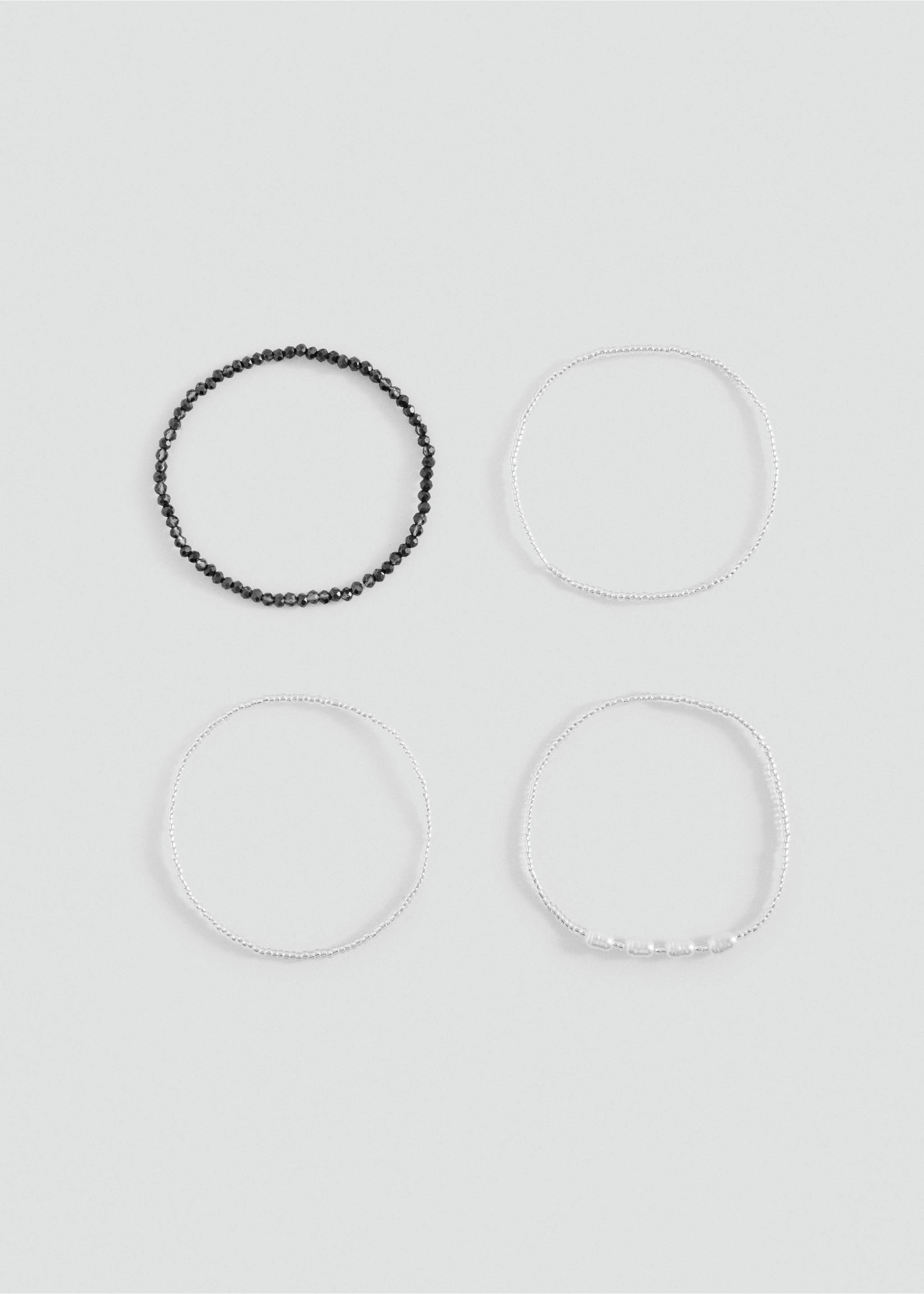 Set of 4 combined bracelets - Medium plane, Silver. Ref: 37051422-00.