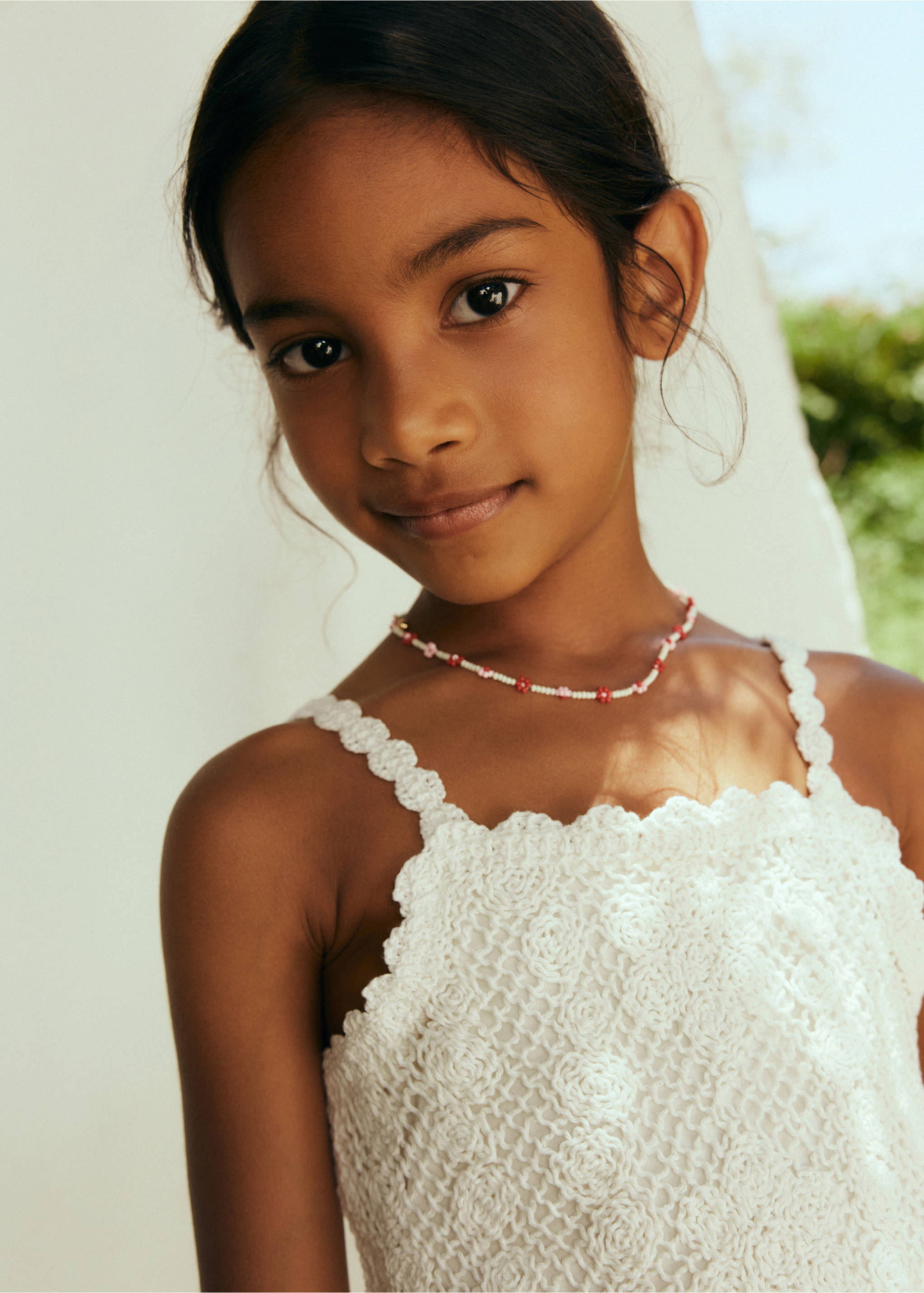 Crochet top - Details of the article 1, Beige. Ref: 37051425-00.