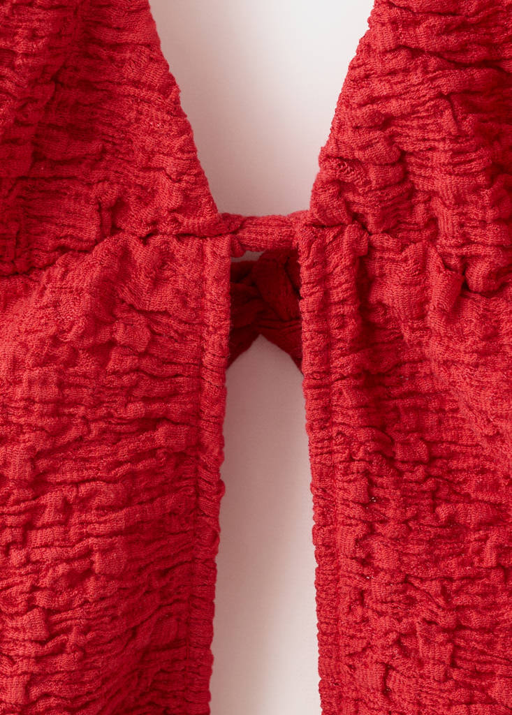Open-back tie top — Burgundy