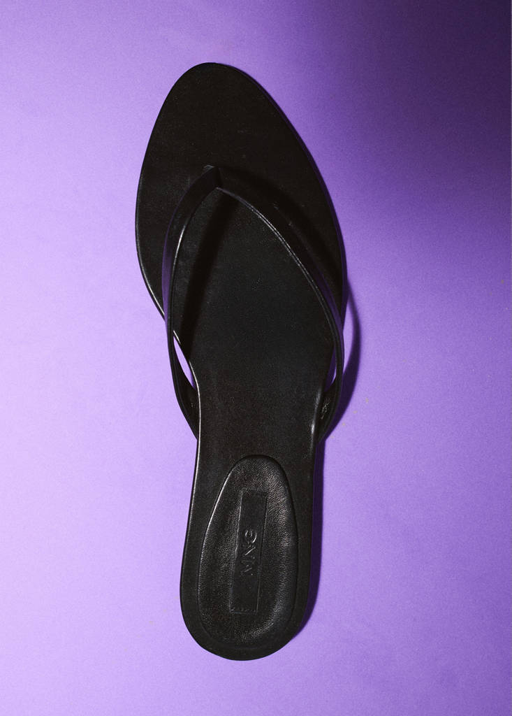 Leather strap sandals — Black