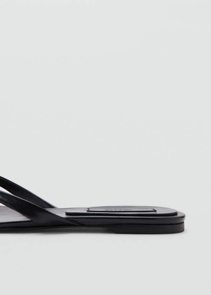 Leather strap sandals — Black