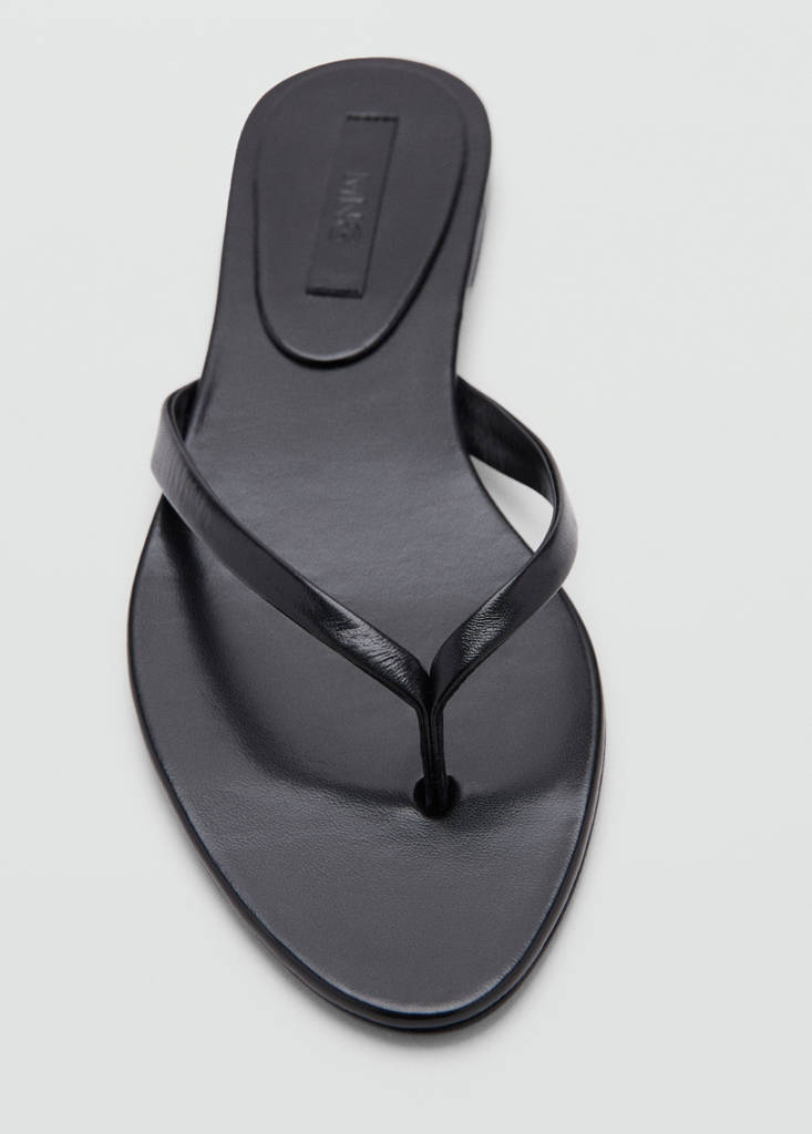 Leather strap sandals — Black