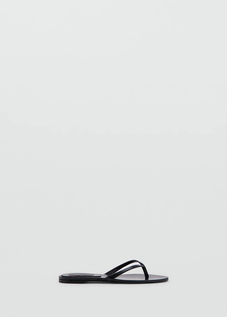 Leather strap sandals — Black