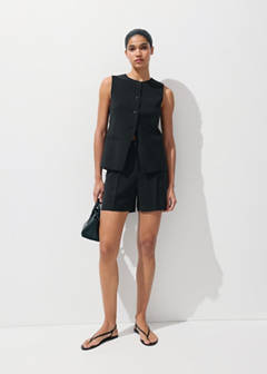 Straight mid-rise bermuda shorts — Black 2