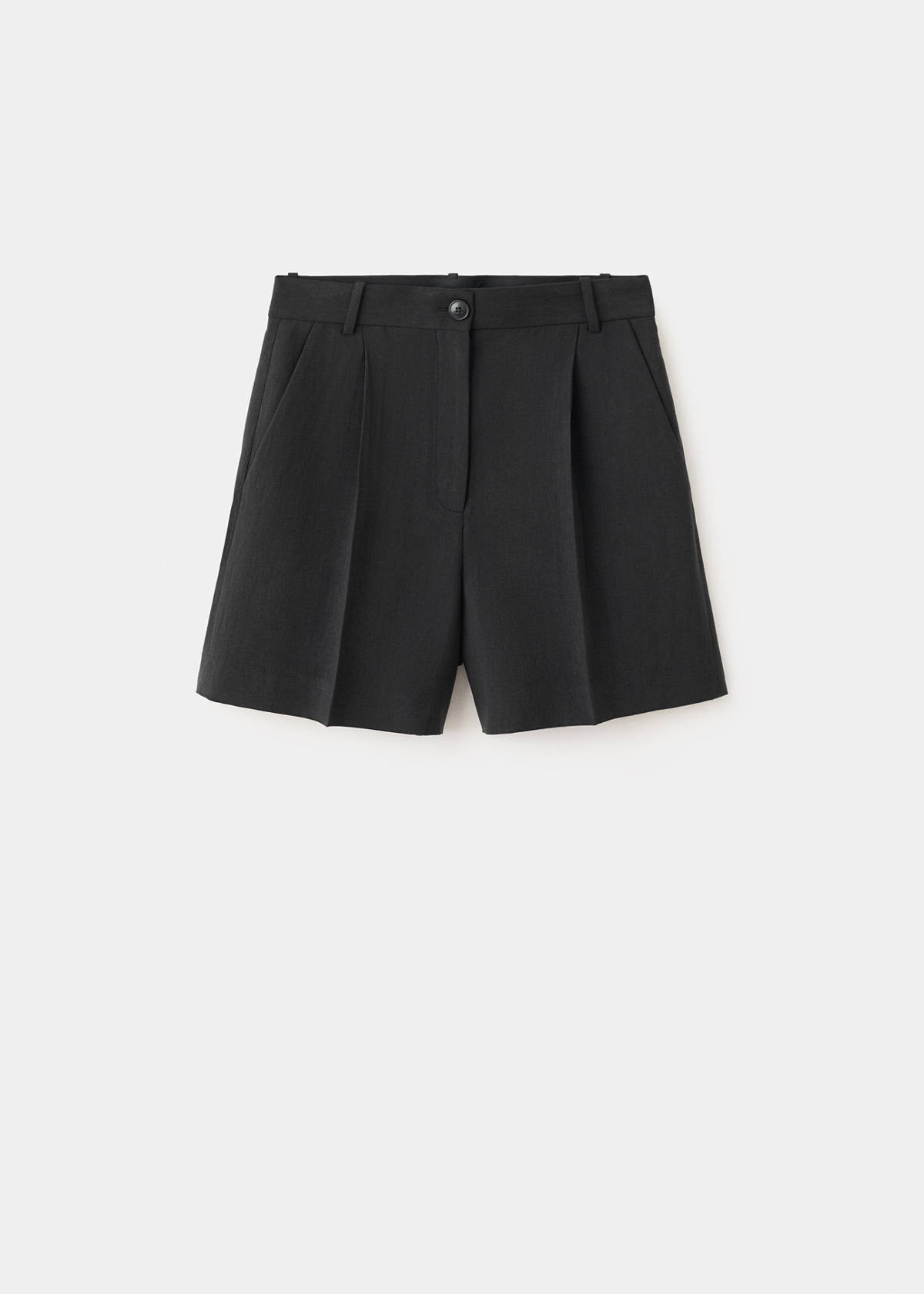 Straight mid-rise bermuda shorts — Black