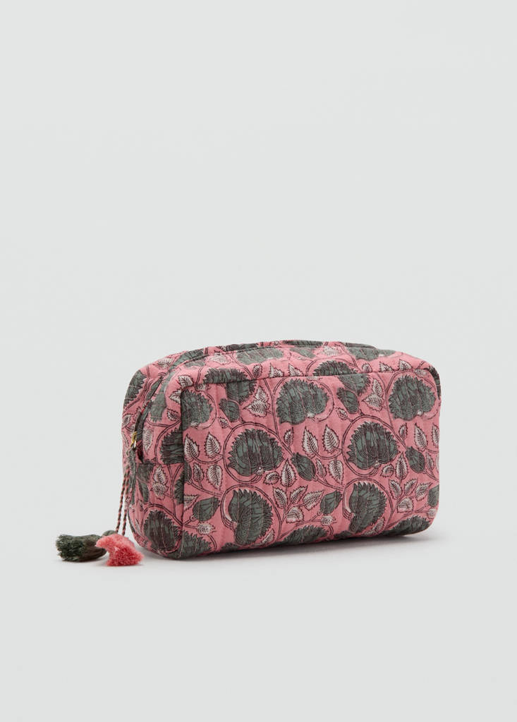 Floral-print cosmetic bag — Pink