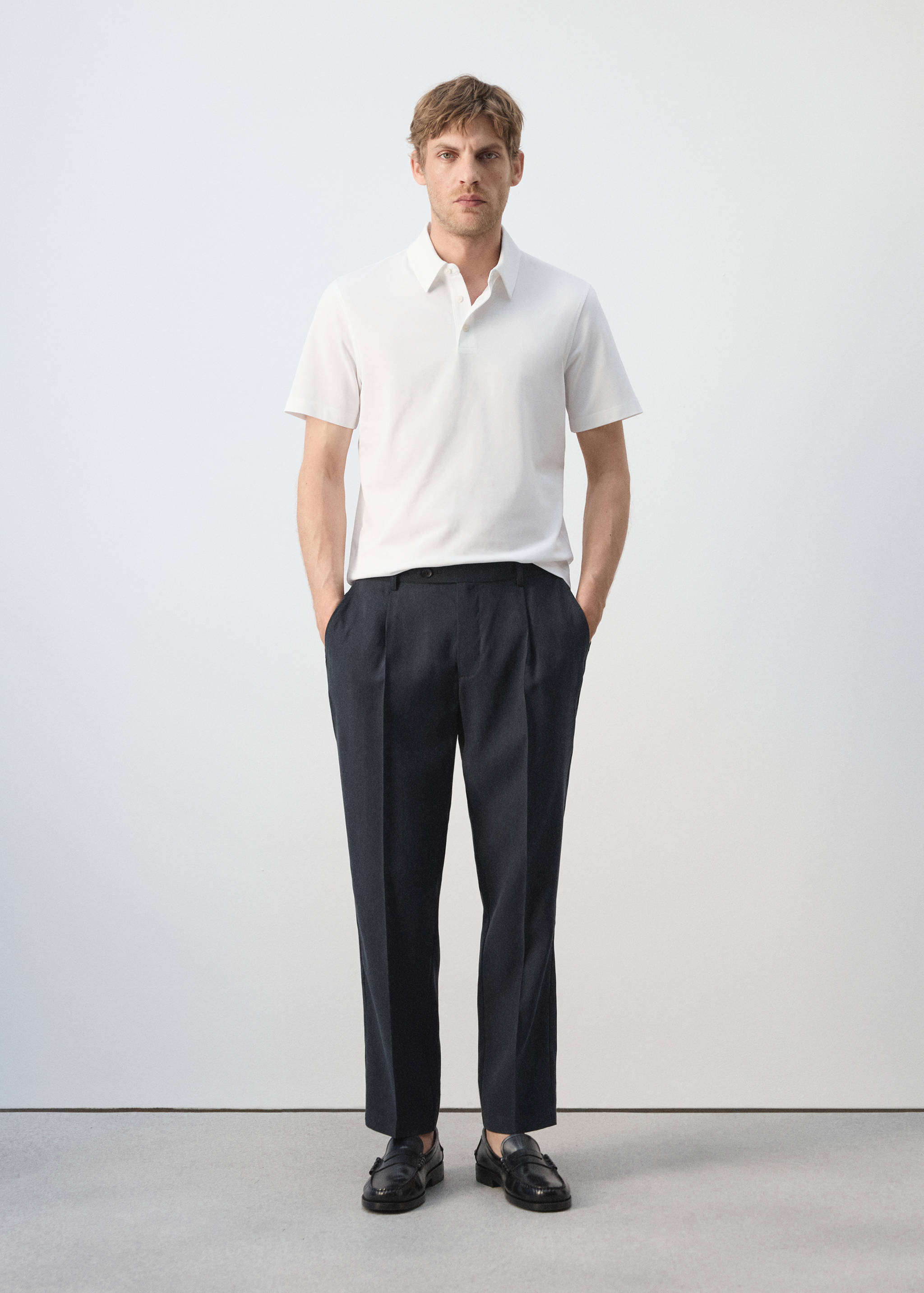 Polo slim fit cotó piqué - Pla general