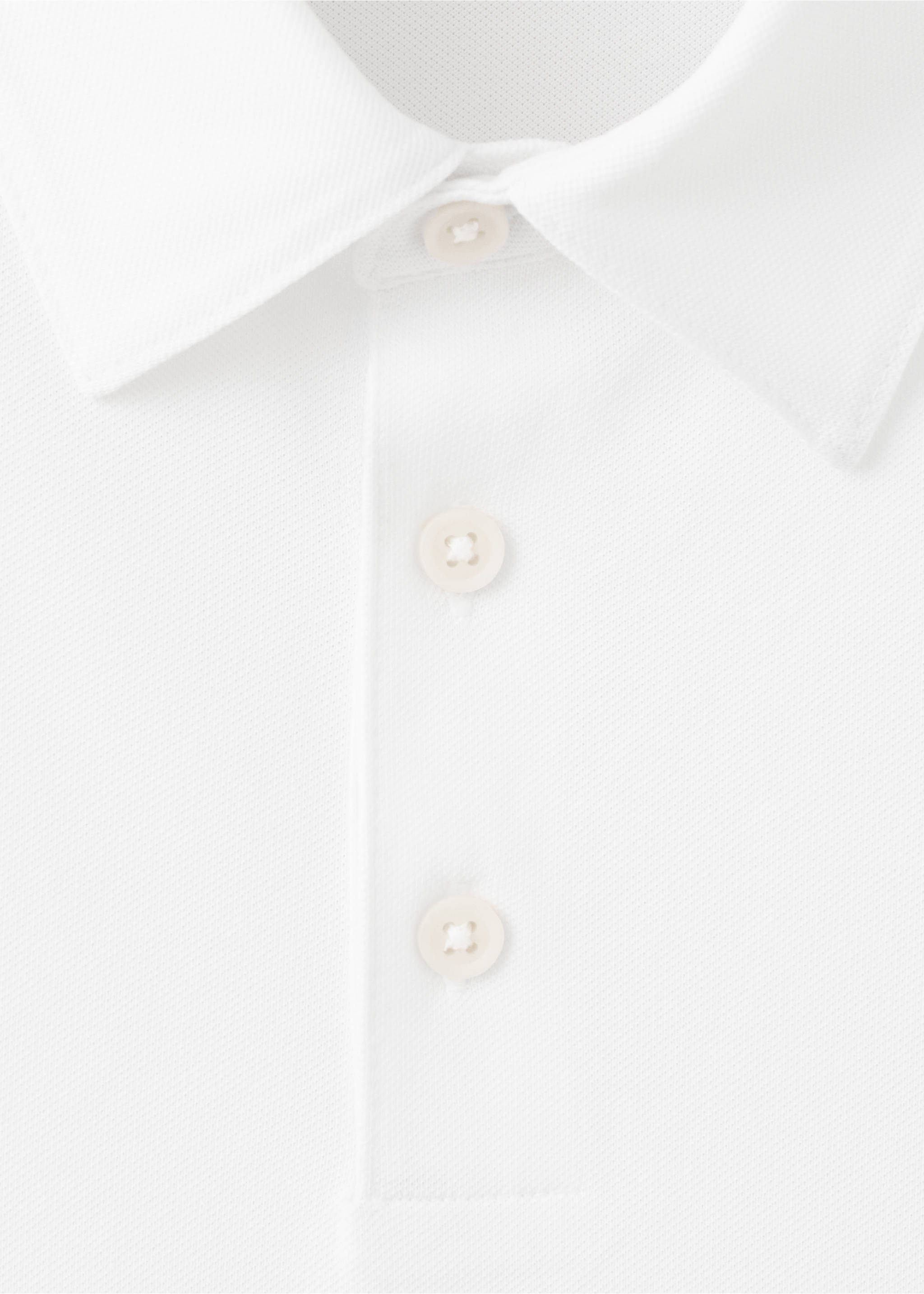 Slim-fit cotton-piqué polo shirt - Details of the article 8, White. Ref: 37051434-00.