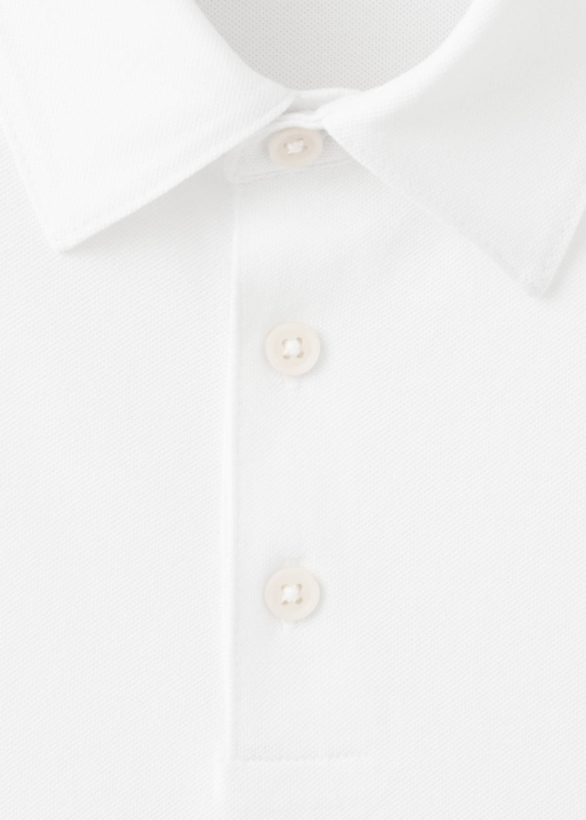 Slim fit cotton piqué blend polo — White