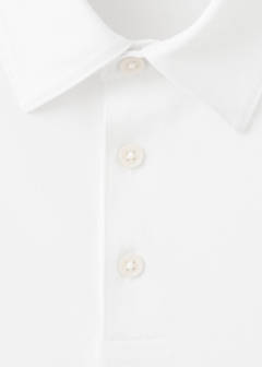 Slim fit cotton piqué blend polo — White 6