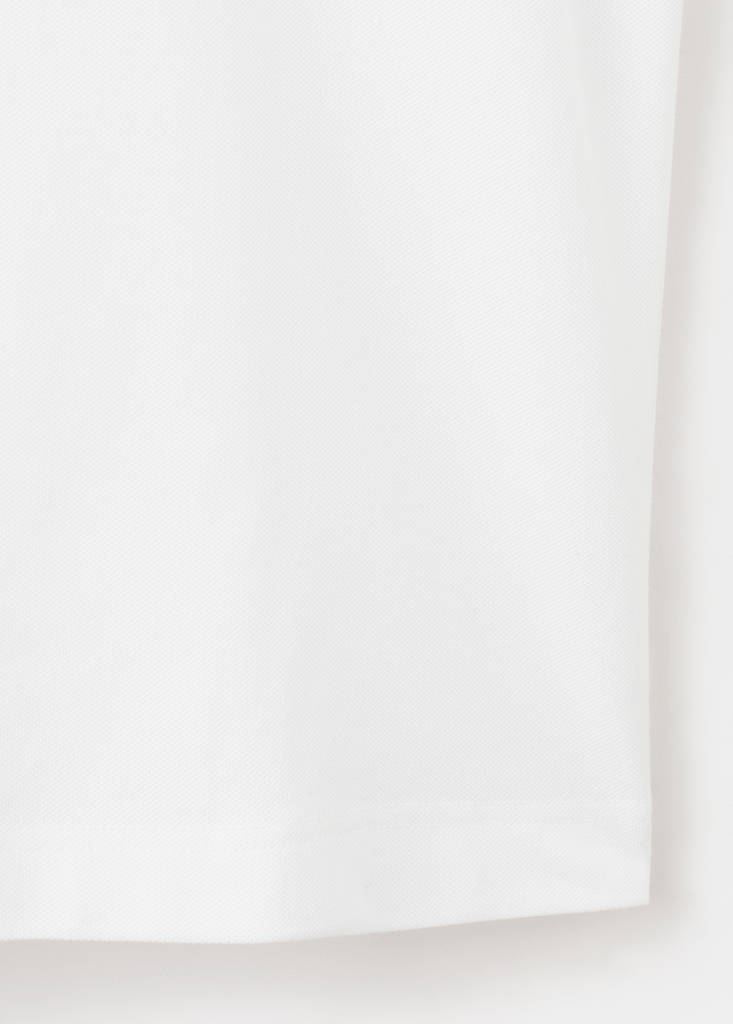 Slim fit cotton piqué blend polo — White