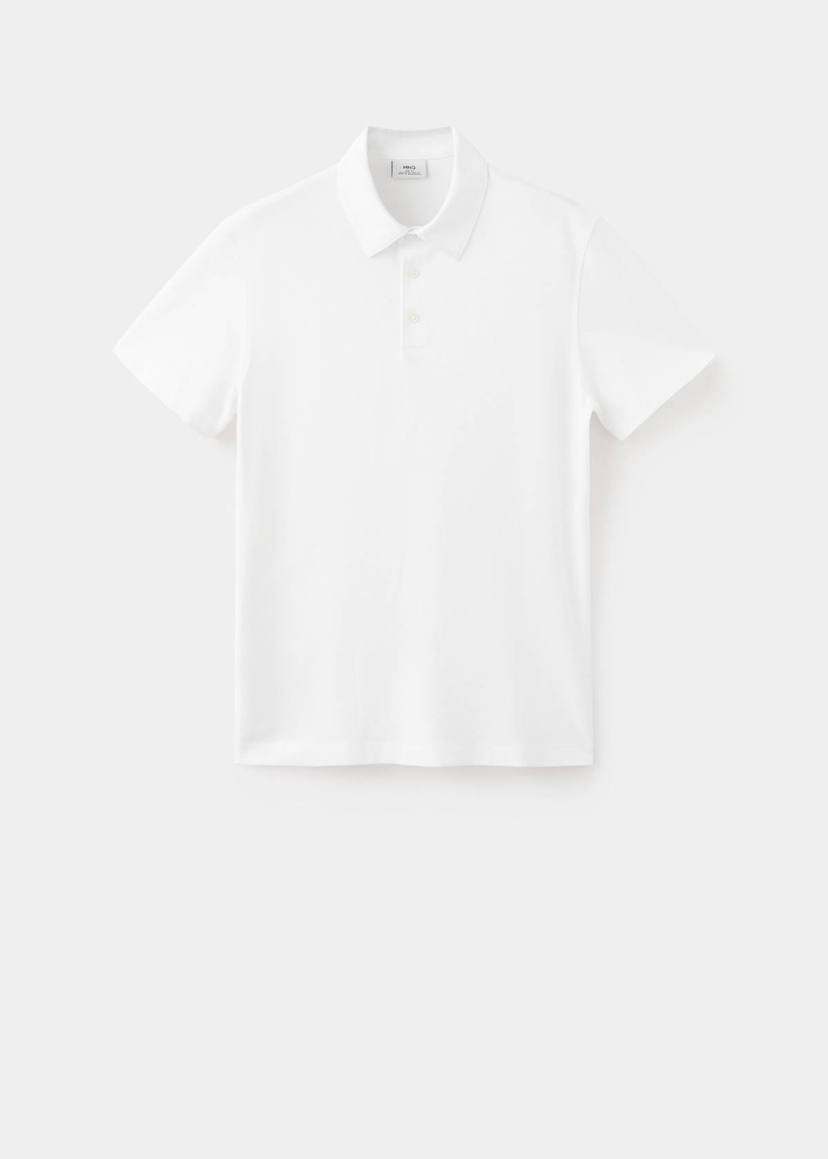Slim fit cotton piqué blend polo — White