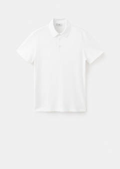 Slim fit cotton piqué blend polo — White 5