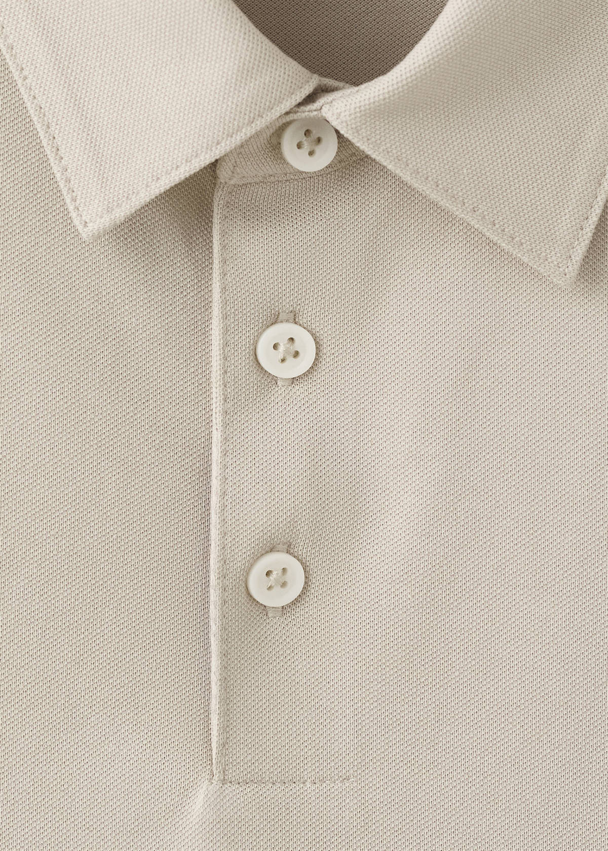 Slim fit cotton piqué blend polo — Ivory White