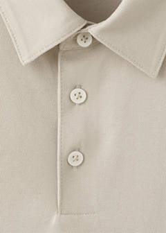 Slim fit cotton piqué blend polo — Ivory White 8