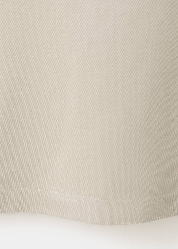 Slim fit cotton piqué blend polo — Ivory White