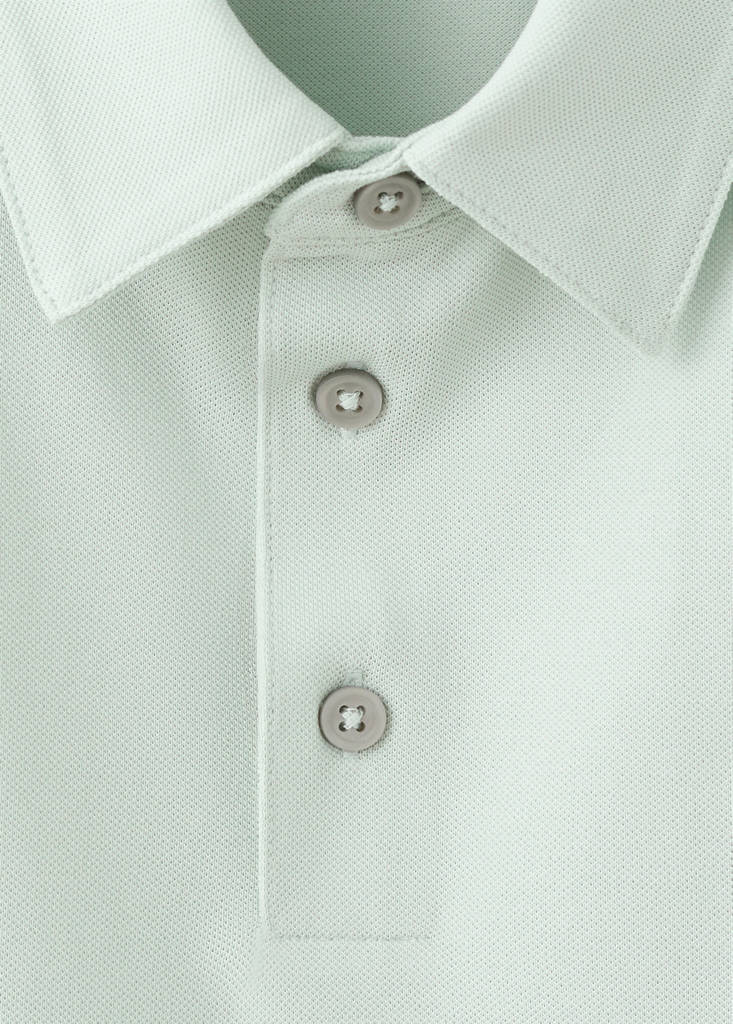 Slim fit cotton piqué blend polo — Pastel Green